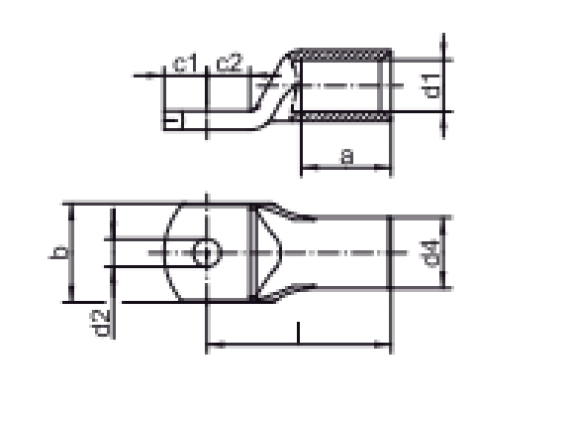 Cosse à sertir pour câble de 25mm2 M8