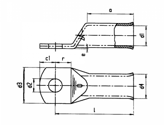 Cosse à sertir pour câble de 16mm2 M5