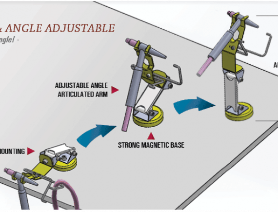 TIG Torch Rest with Cable Hanger, Adjustable Height STRONGHAND TOOLS