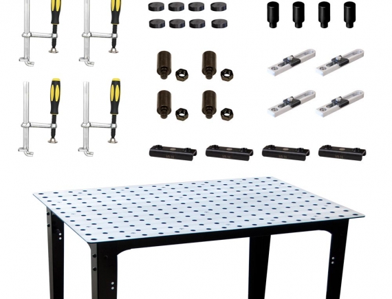 Complete Modular Fixturing Kit for the set up of 4x SQUARE Tubing Frames - FixturePoint Table + Clamps + Components TBHKM100