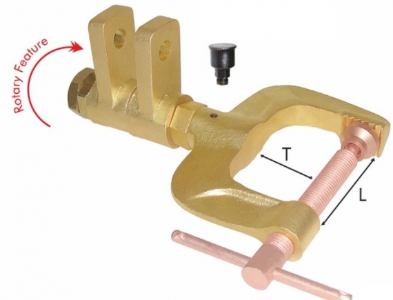 Rotating Earth Clamp with Dual Entry 800A at 35% and 700A at 60%