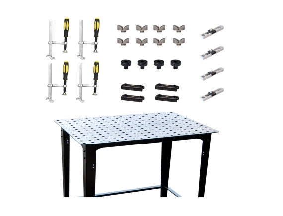 Complete Modular Fixturing Kit for the set up of 4x ROUND Tubing Frames - FixturePoint Table + Clamps + Components TBHKM200