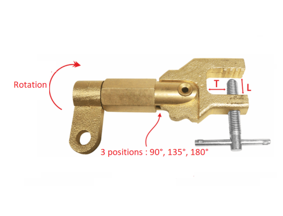 Brass Rotating Earth Clamp 600A at 35% and 500A at 60%