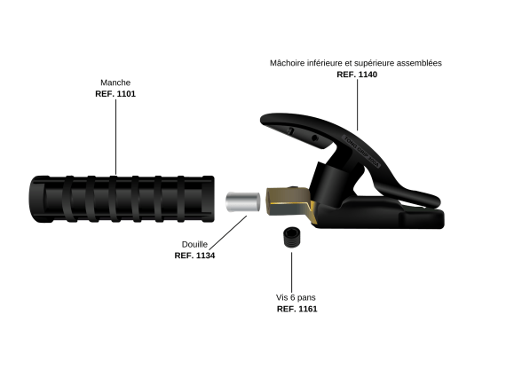 Porta electrodo Tong Grip® : 400A a 35% y 300A a 60%